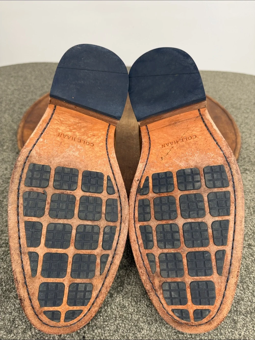 Cole Haan Boots Mens 11 M Colton Brown Leather Chukka Navy Elastic Collar